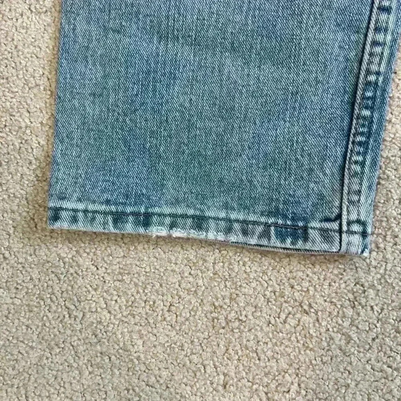 Wrangler Mens Straight Jeans Relaxed Fit Mid Rise Light Wash Blue Size 34x32 - Picture 5 of 7